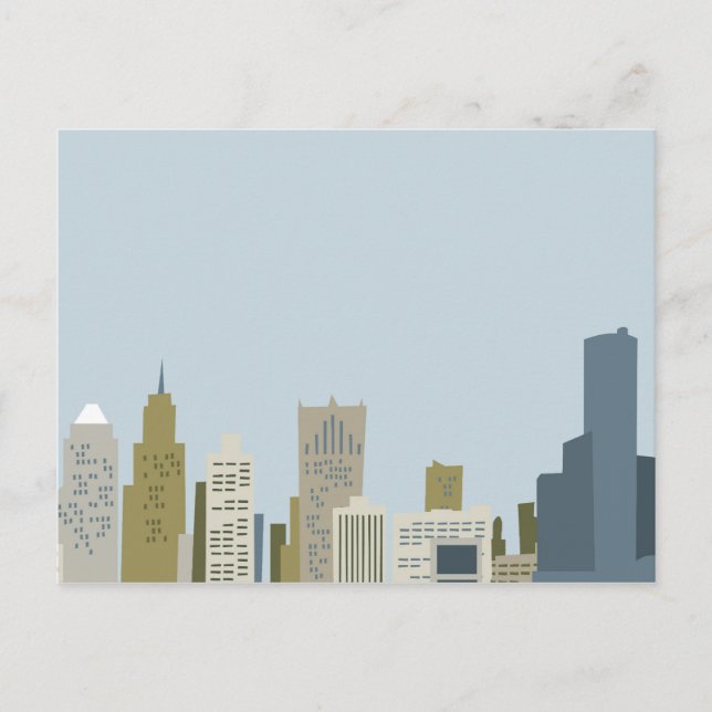 Tecknad Detroit Vykort (Framsida)