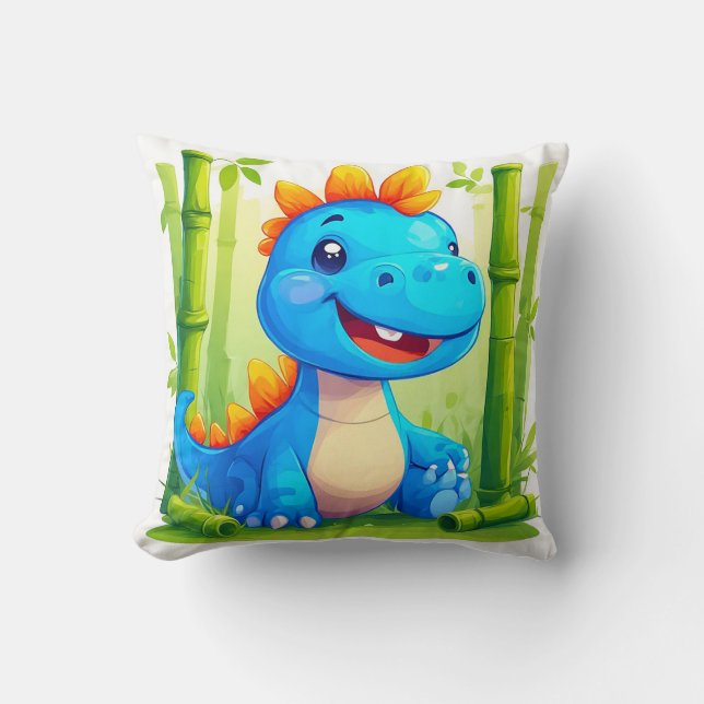 Tecknad dinosaur i bambuskog kudde (Framsida)