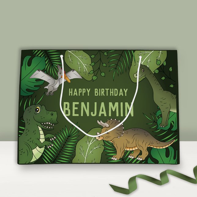 Tecknad Dinosaurs Cute Grönt Barn Grattis på födel (Skapare uppladdad)