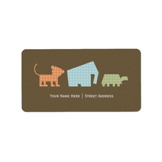 Tecknad Djur Adressetikett (Framsidan)