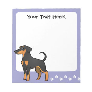 Tecknad Doberman Pinscher (diskett öron) Anteckningsblock