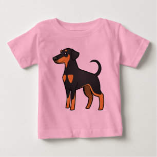 Tecknad Doberman Pinscher (diskett öron) Tee