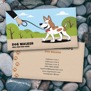 Tecknad - Dog Walker Affärskort Visitkort