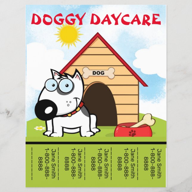 Tecknad Doggy Daycare Promotional Reklamblad (Framsidan)