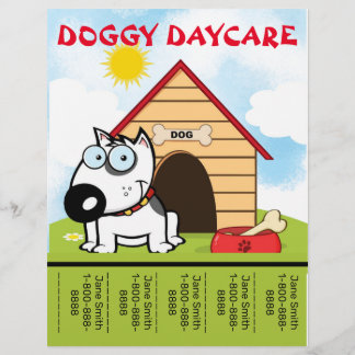 Tecknad Doggy Daycare Promotional Reklamblad