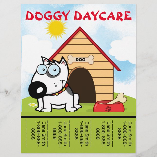 Tecknad Doggy Daycare Promotional Reklamblad (Framsidan)