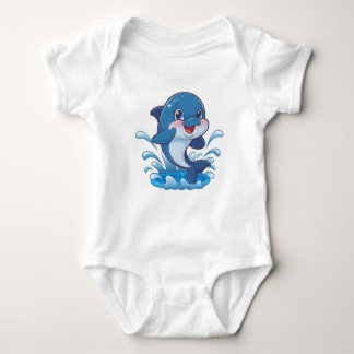 Tecknad Dolphin Splashin Joy" T Shirt