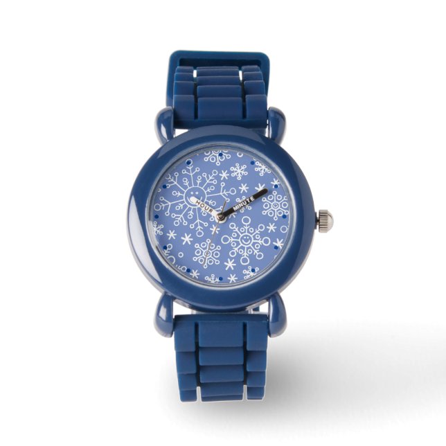 Tecknad Doodle Winter Snöflingor Armbandsur (Framsida)