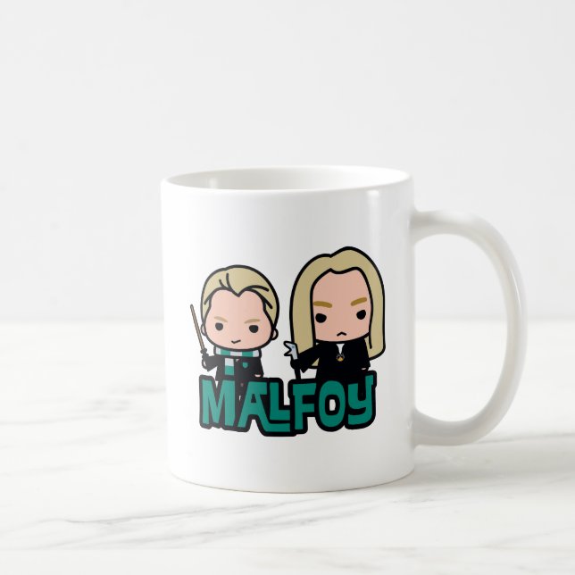 Tecknad Draco och Lucius Malfoy Karaktärs Konst Kaffemugg (Höger)