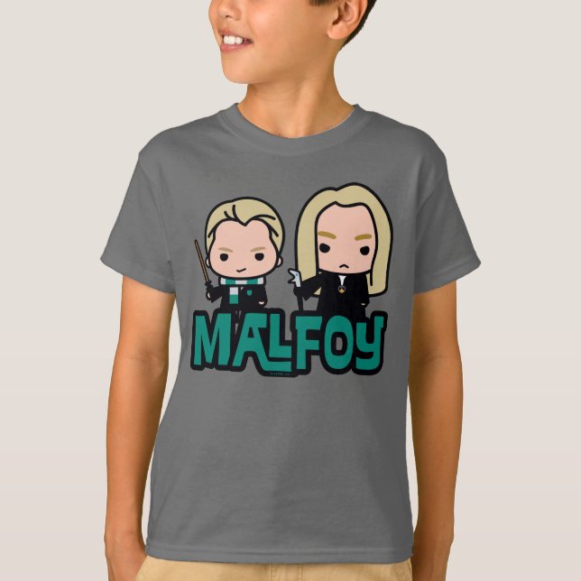 Tecknad Draco och Lucius Malfoy karaktärs konst T-shirt (Framsida)