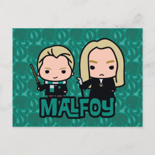 Tecknad Draco och Lucius Malfoy Karaktärs Konst Vykort