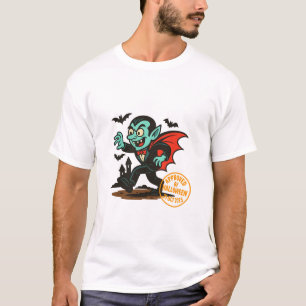 Tecknad Dracula Vampire - Godkänd av Halloween T Shirt