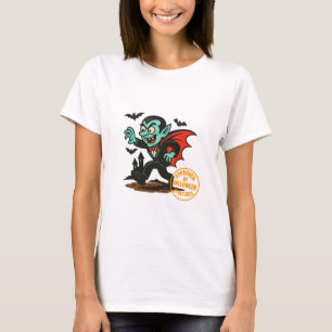 Tecknad Dracula Vampire - Godkänd av Halloween T Shirt