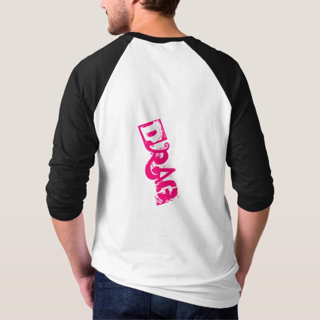 Tecknad Drag Queen kickar upp T-Shirt (Baksida)