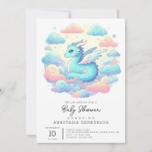 Tecknad Dragon Baby Shower