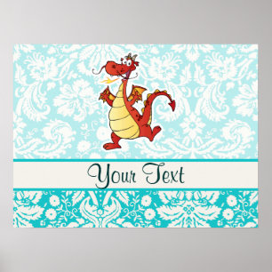 Tecknad Dragon; Cute; Cute Poster
