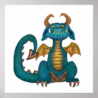 Tecknad Dragon Poster (osignerad - ingen bakgrund)