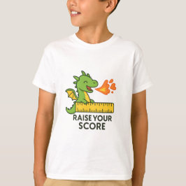 Tecknad Dragon Ruler Sticker - Cute School T Shirt