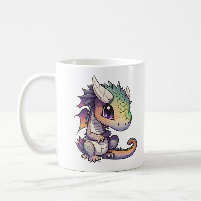 Tecknad drakillustration kaffemugg (Vänster)
