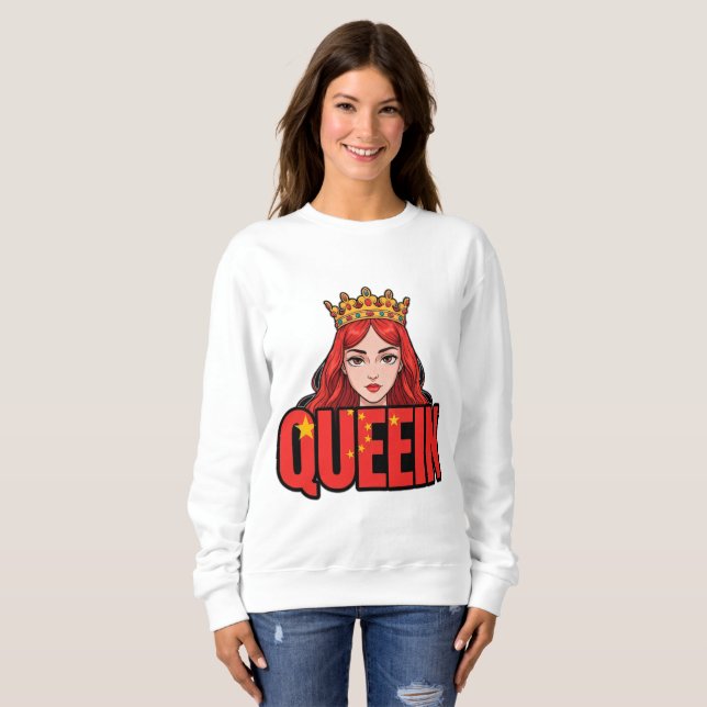 Tecknad drottning med krona t shirt (Hel framsida)