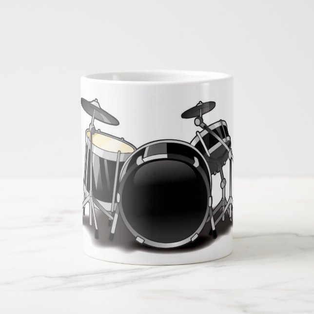 Tecknad Drummer Mugg Jumbo Mugg (Framsidan)