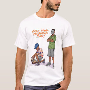 Tecknad duo med boombox Bass Loud T-shirt