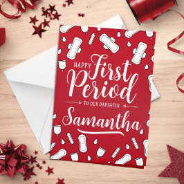 Tecknad Dynors Red Script Tonåring First Period fö Kort