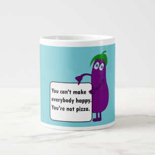 Tecknad eggplant, roligt citat blått mugg jumbo mugg