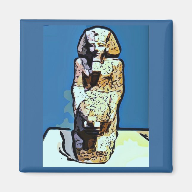 Tecknad Egyptian Statue Magnet (Framsidan)