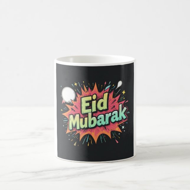 Tecknad Eid Mubarak Explosion Design Kaffemugg (Center)