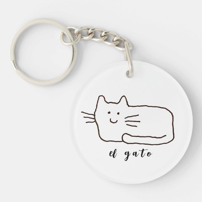 Tecknad El Gato Katt Ritning (Framsidan)