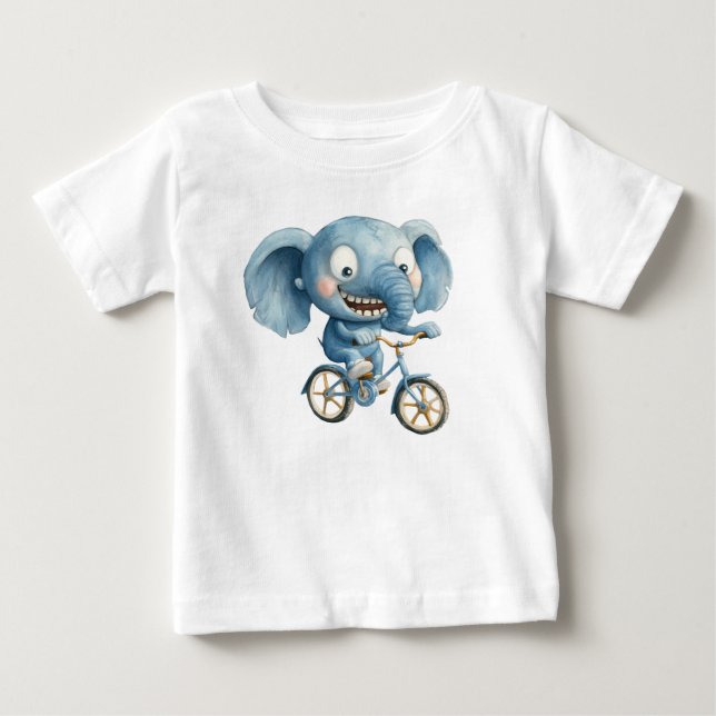 Tecknad elefant, djurillustration t shirt (Framsida)