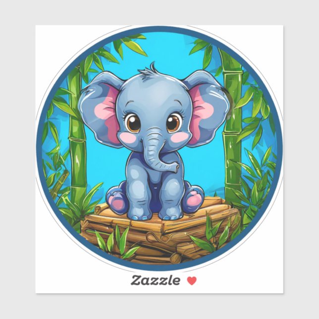 Tecknad elefant klistermärken (Ark)