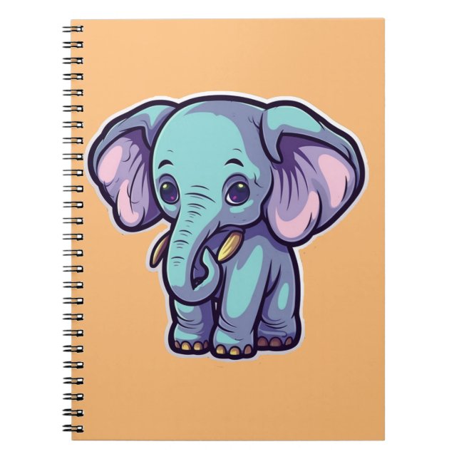 TECKNAD ELEPHANT ANTECKNINGSBOK (Framsidan)