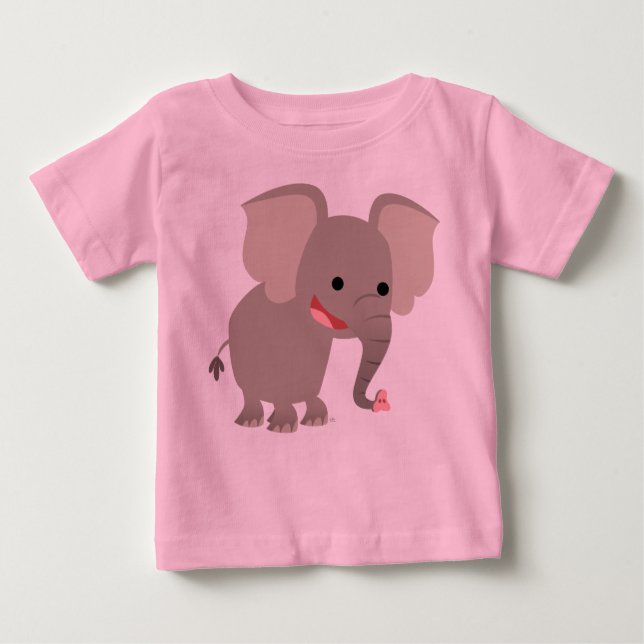 Tecknad Elephant Baby T-shirt (Framsida)