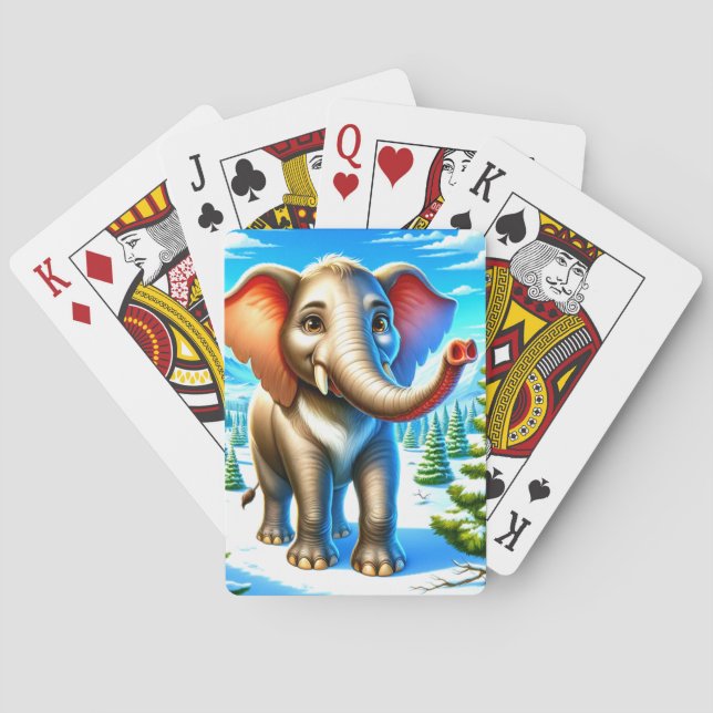 Tecknad Elephant Casinokort (Baksidan)