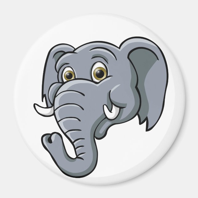 Tecknad Elephant Magnet (Framsidan)