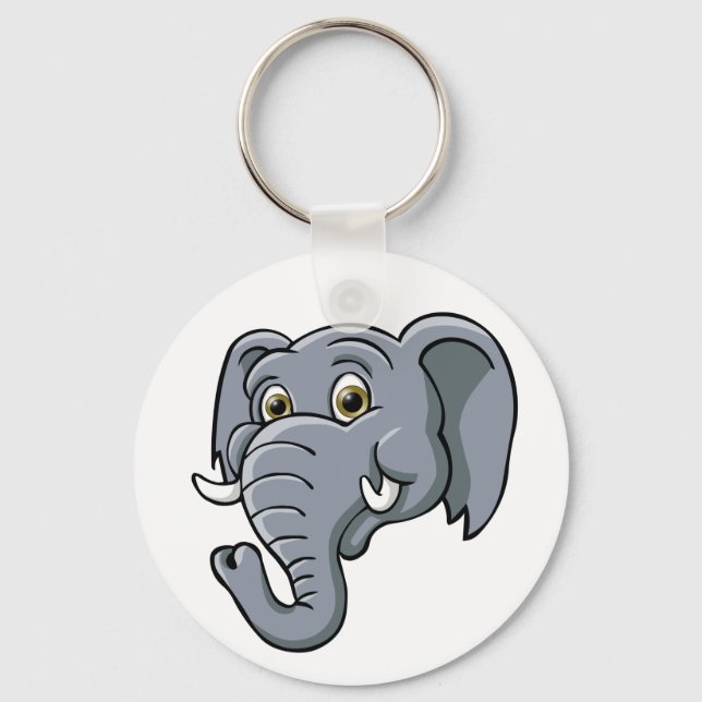 Tecknad Elephant Nyckelring (Framsida)