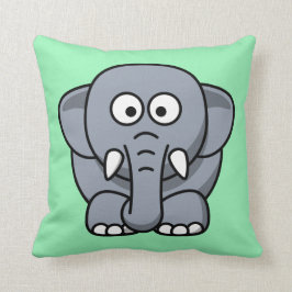 Tecknad Elephant på Mint Kudde