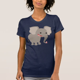 Tecknad Elephant Women T-shirt