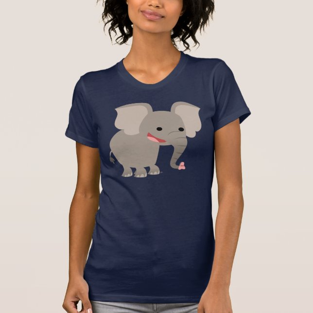 Tecknad Elephant Women T-shirt (Framsida)
