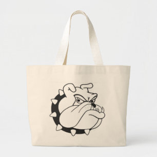 Tecknad English Bulldog Porträtt Canvas Totebag Jumbo Tygkasse