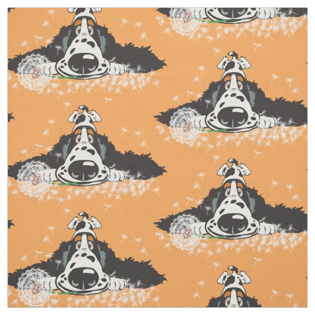 Tecknad English Cocker spaniel Fabric Tyg (Provkarta)