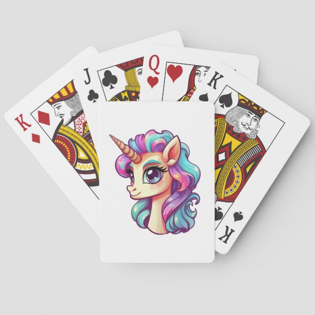 Tecknad enhörningsillustration casinokort (Baksidan)