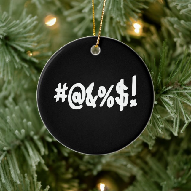 Tecknad Expletive Swearing Curse Funny Symbols Julgransprydnad Keramik (Träd)