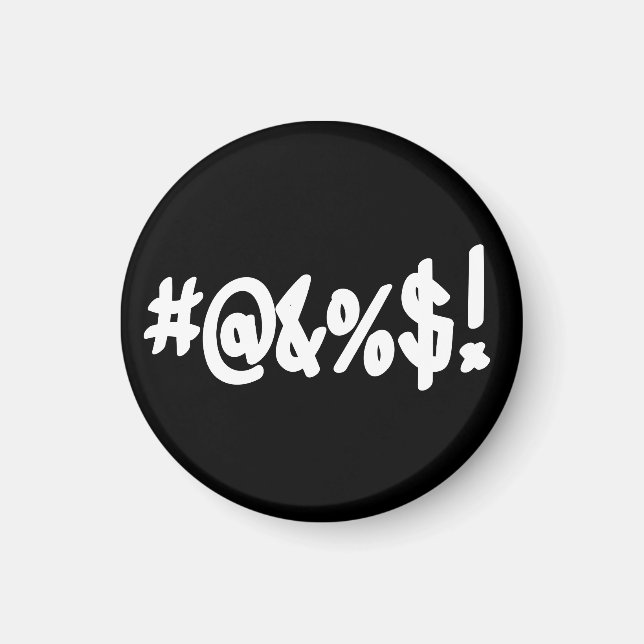 Tecknad Expletive Swearing Curse Funny Symbols Magnet (Framsidan)