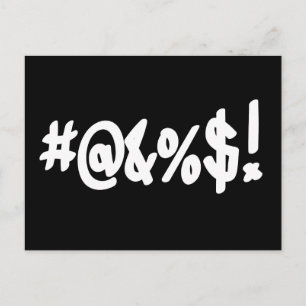Tecknad Expletive Swearing Curse Funny Symbols Vykort