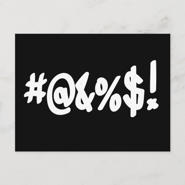 Tecknad Expletive Swearing Curse Funny Symbols Vykort (Framsida)