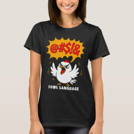 Tecknad fågel med fulsamt språk t shirt