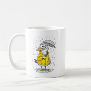 Tecknad Fågel Regnig Dag Tjänst Kaffemugg